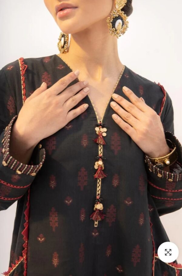 Alkaramstudio Stitched 2 Pc Printed Jacquard Suit With Cambric Trouser - Image 6