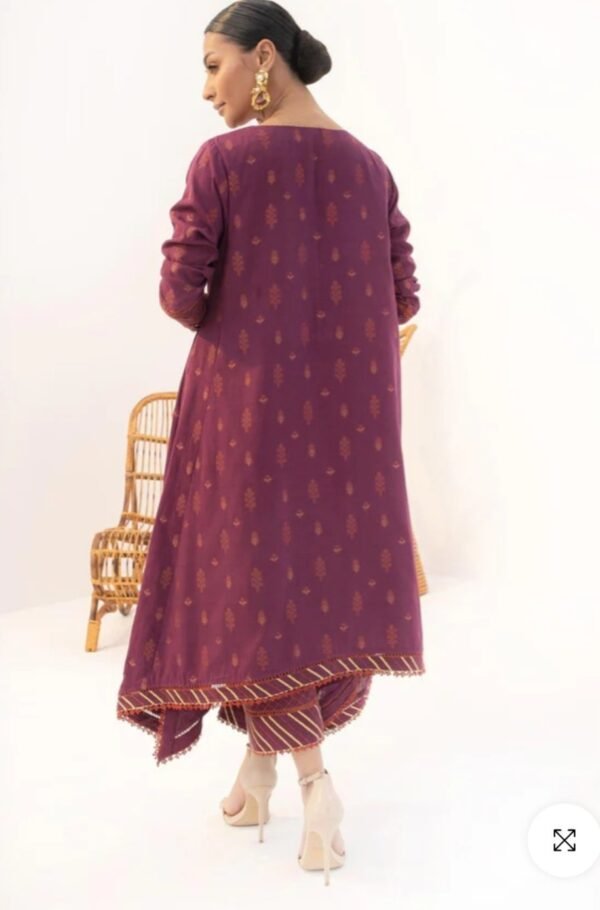 Alkaramstudio Stitched 2 Pc Printed Jacquard Suit With Cambric Trouser - Image 10