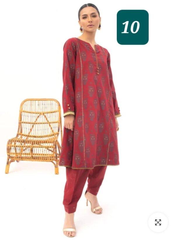 Alkaramstudio Stitched 2 Pc Printed Jacquard Suit With Cambric Trouser - Image 11