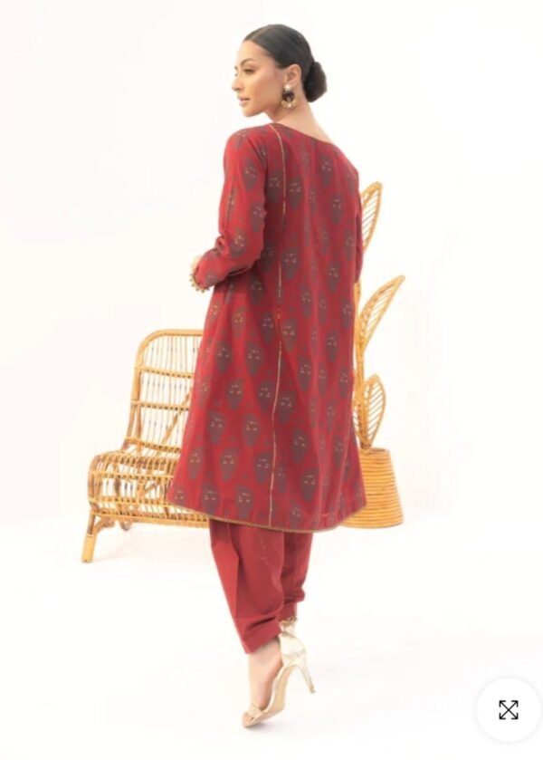 Alkaramstudio Stitched 2 Pc Printed Jacquard Suit With Cambric Trouser - Image 13