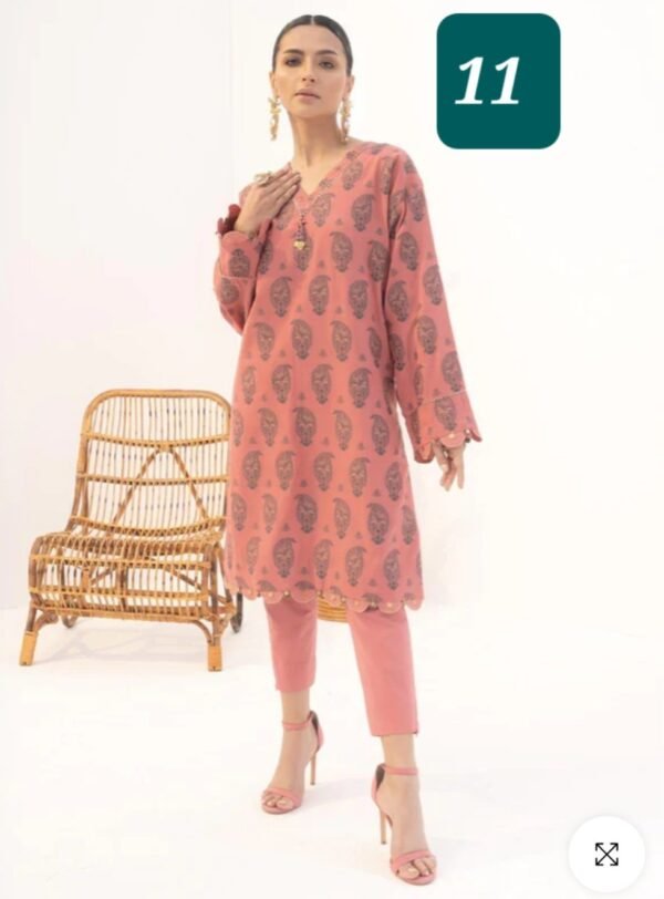 Alkaramstudio Stitched 2 Pc Printed Jacquard Suit With Cambric Trouser - Image 14