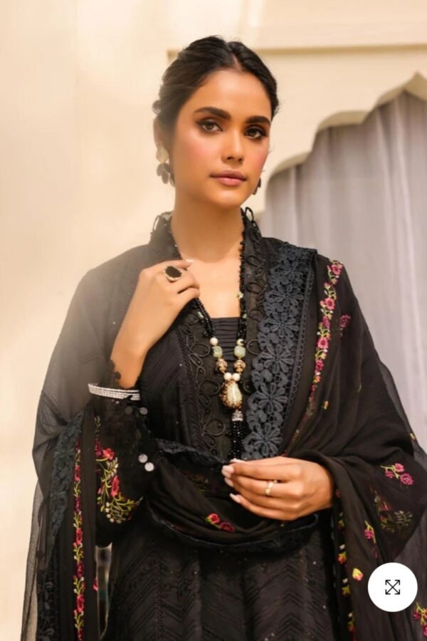 Alkaramstudio Stitched 3 Pc Embroidered Lawn Suit With Chiffon Dyed Dupatta - Image 2