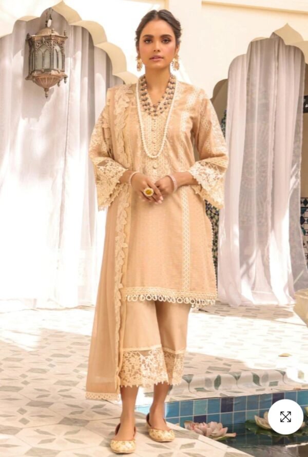 Alkaramstudio Stitched 3 Pc Embroidered Jacquard Suit With Poly Chiffon Dupatta