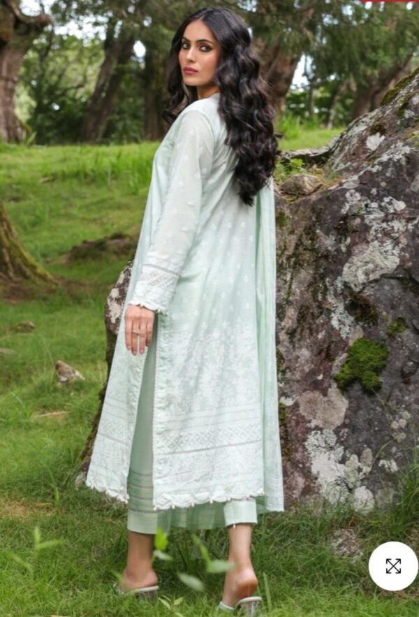 Alkaramstudio Stitched 3 Pc Printed Lawn Suit With Broschia Dupatta - Image 3