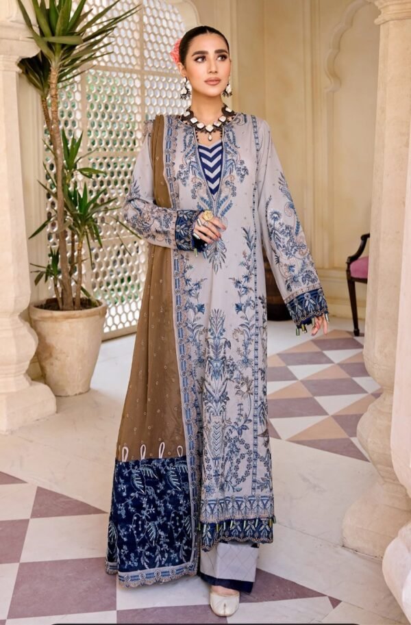 MNM Stitched Luxury Lawn - Night Divine (MLFD-093)