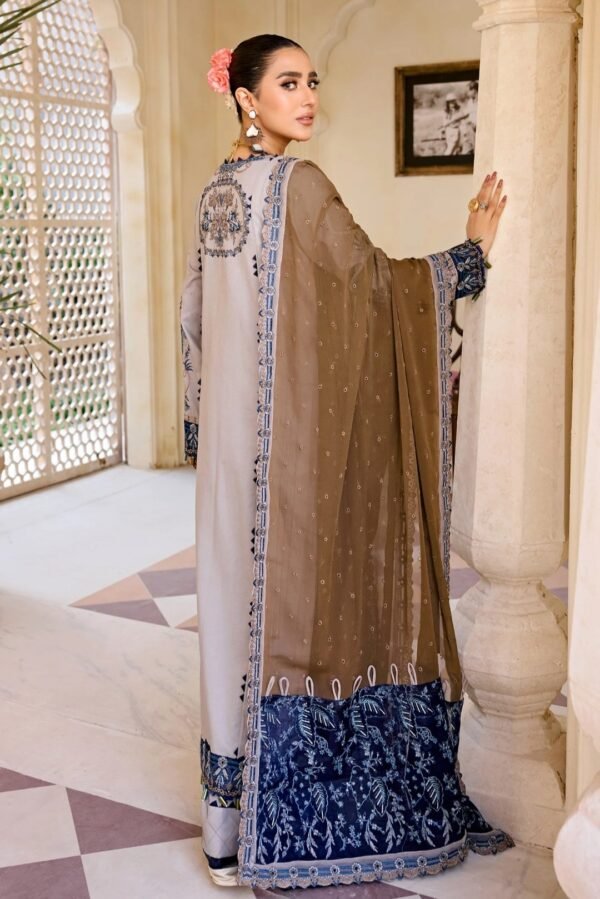 MNM Stitched Luxury Lawn - Night Divine (MLFD-093) - Image 2