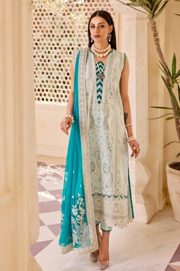 MNM Stitched Luxury Lawn - Steamy (MLFD-088)