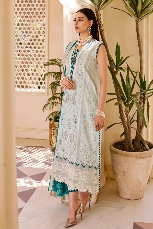MNM Stitched Luxury Lawn - Steamy (MLFD-088) - Image 2