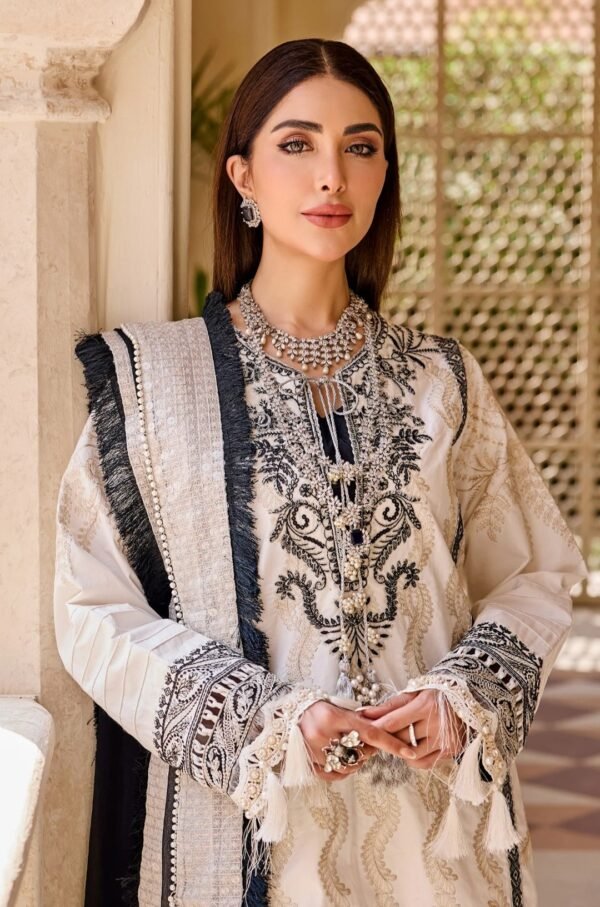 MNM Stitched Luxury Lawn - Vex (MLFD-086) - Image 2