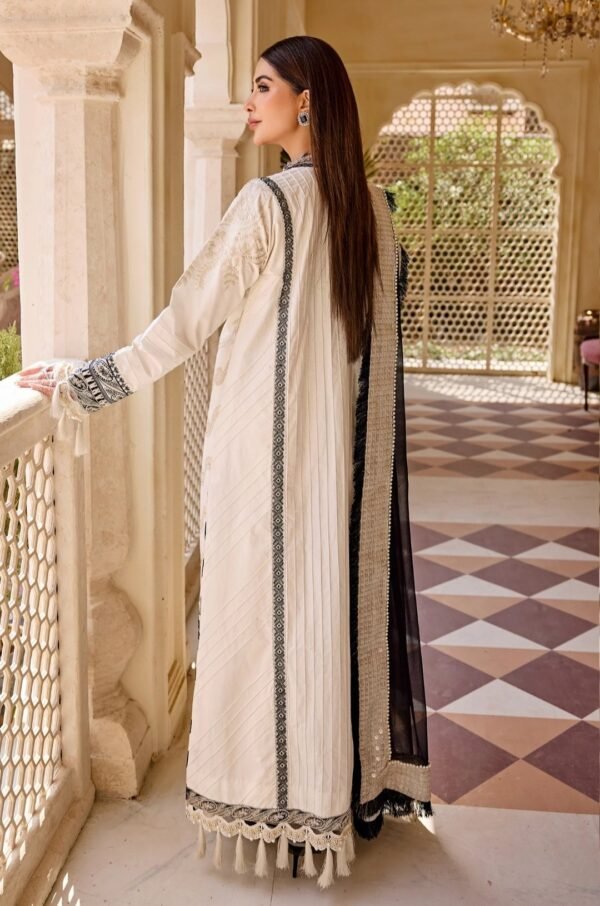 MNM Stitched Luxury Lawn - Vex (MLFD-086) - Image 3