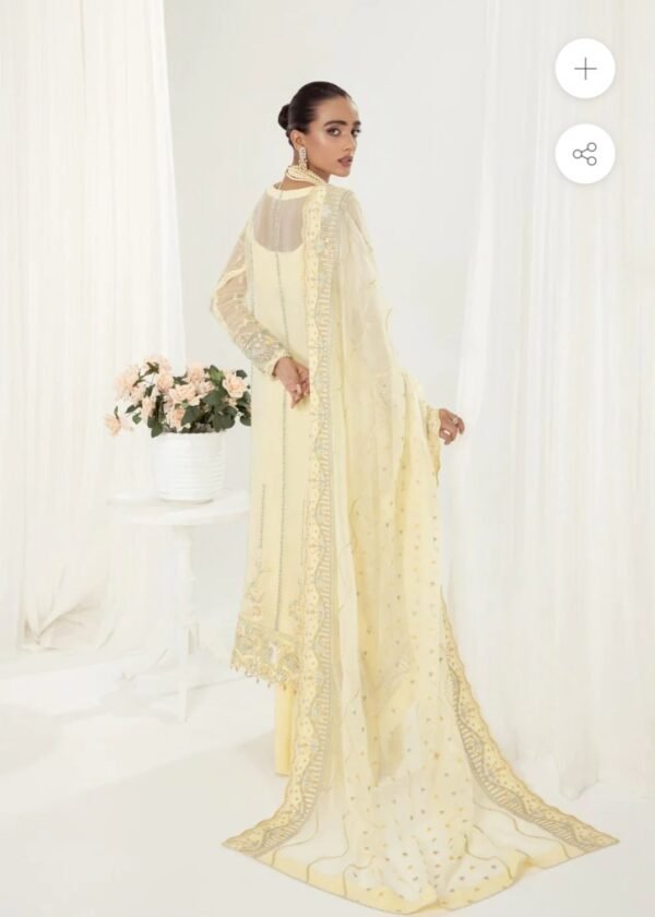 AIKATELIER 3PC STITCHED YELLOW CHIFFON - Image 4