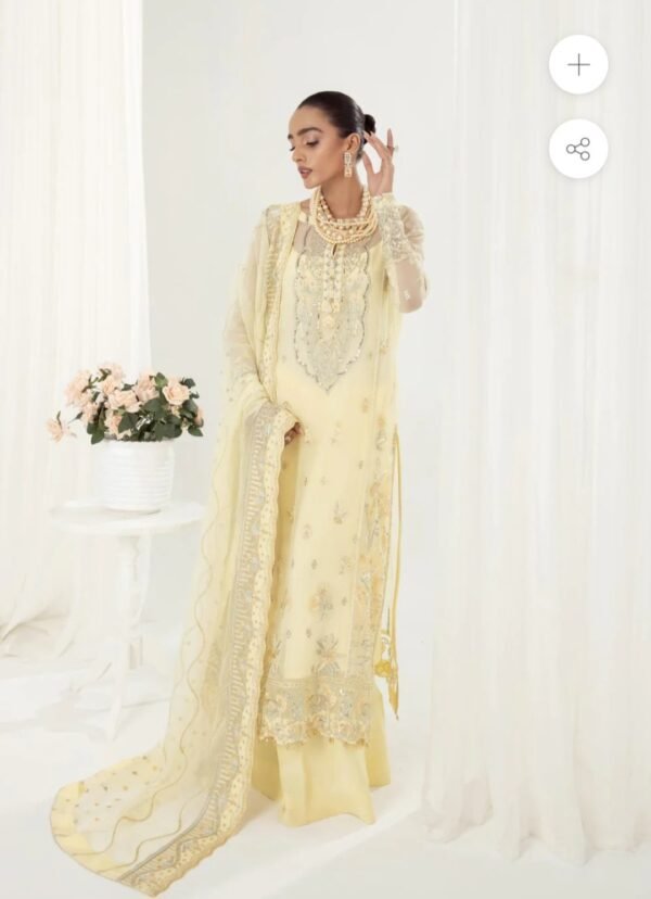 AIKATELIER 3PC STITCHED YELLOW CHIFFON - Image 2