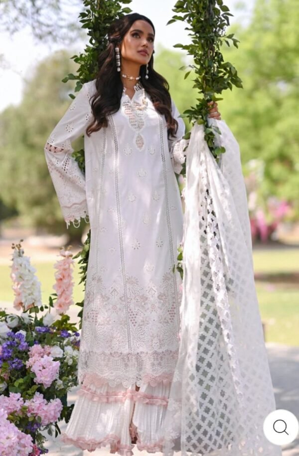 QALAMKAR 3PC STITCHED CHIKAN KARI CF-02 KEFI