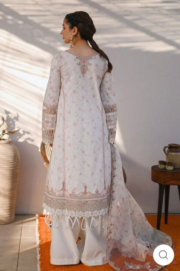 QALAMKAR 3PC STITCHED Luxury LAWN SP-12 ANISA - Image 4