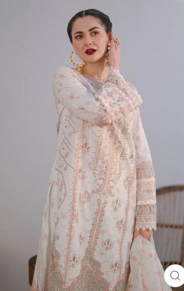 QALAMKAR 3PC STITCHED Luxury LAWN SP-12 ANISA - Image 3