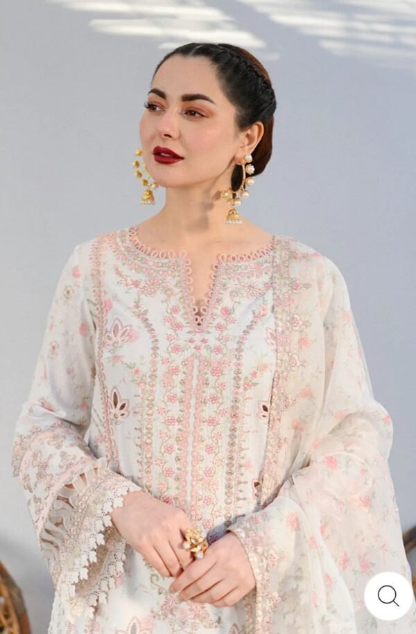 QALAMKAR 3PC STITCHED Luxury LAWN SP-12 ANISA - Image 2