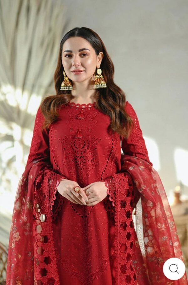 QALAMKAR 3PC STITCHED Luxury LAWN - Image 2