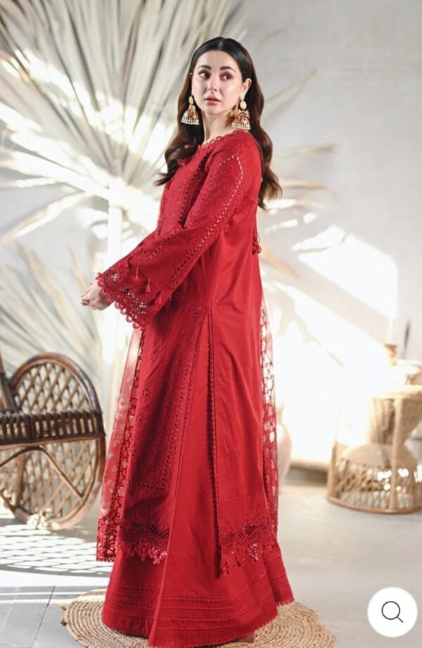 QALAMKAR 3PC STITCHED Luxury LAWN - Image 3