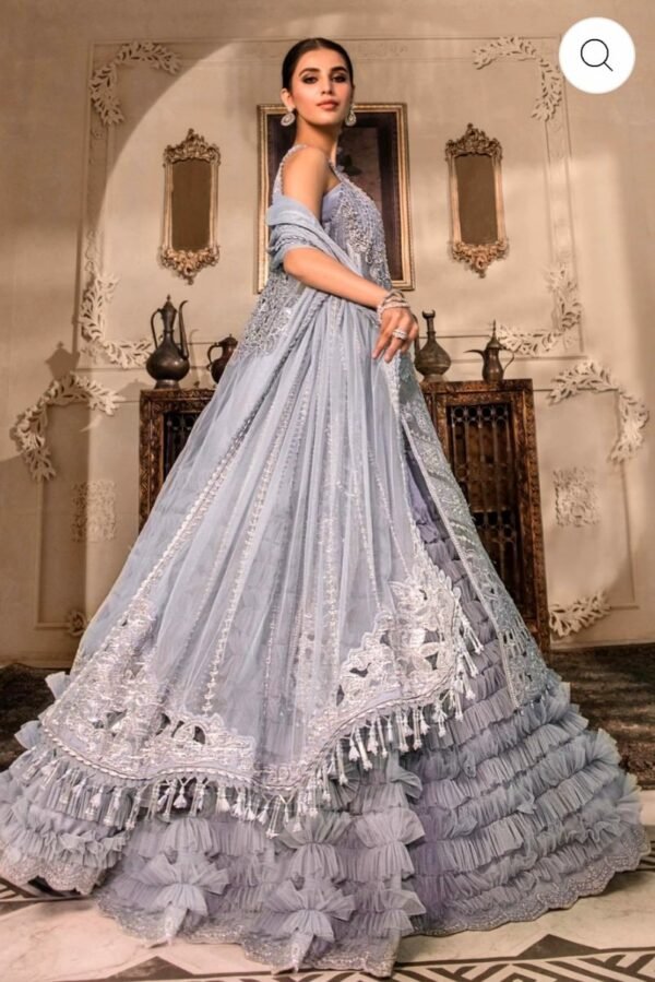 Maria B.Stitched MBROIDERED - Ice Blue BD-2603 - Image 5