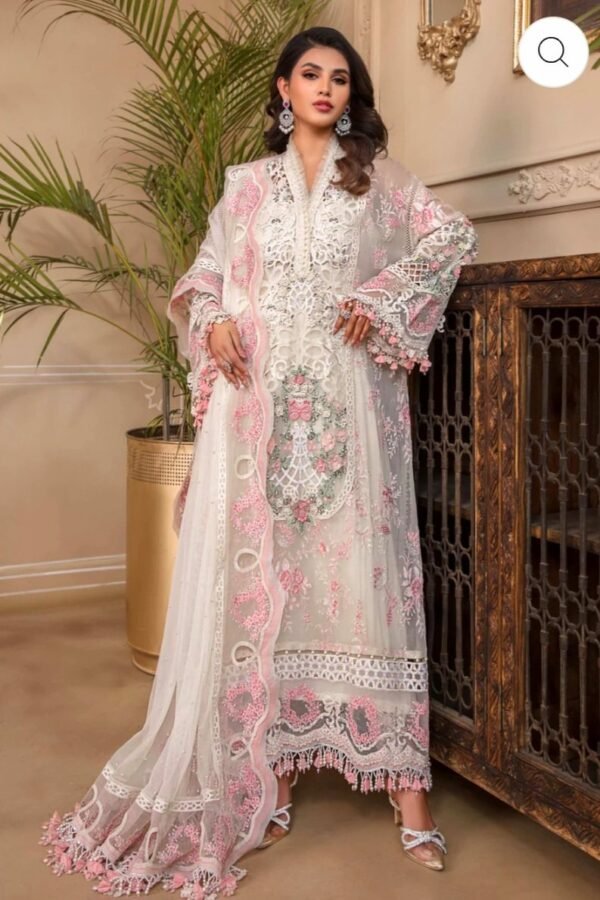Maria B.Stitched MBROIDERED - Off White BD-2604 - Image 4