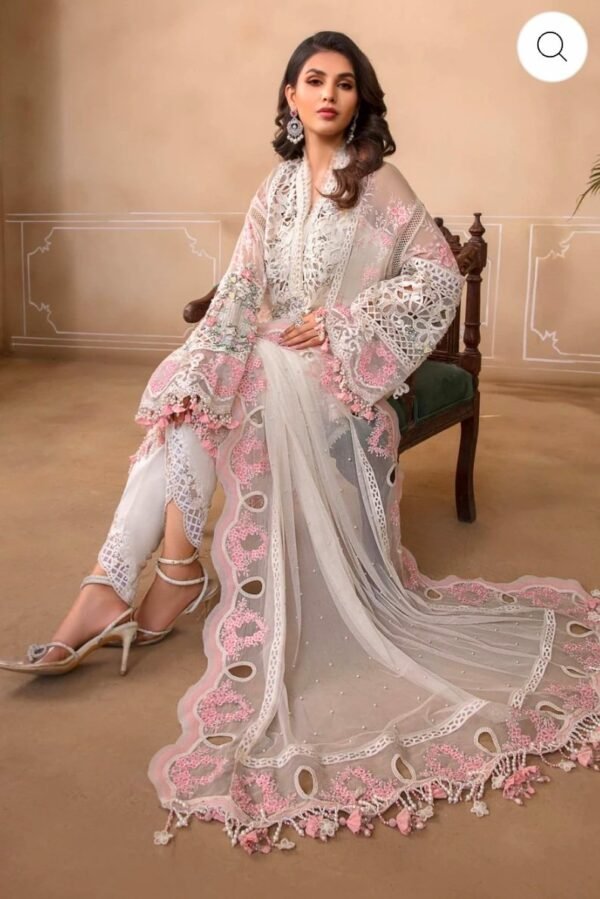Maria B.Stitched MBROIDERED - Off White BD-2604 - Image 5