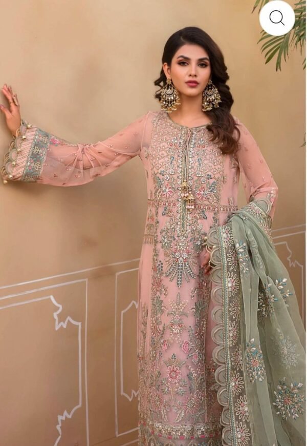 Maria B.Stitched MBROIDERED - Sea Green BD-2607 - Image 5