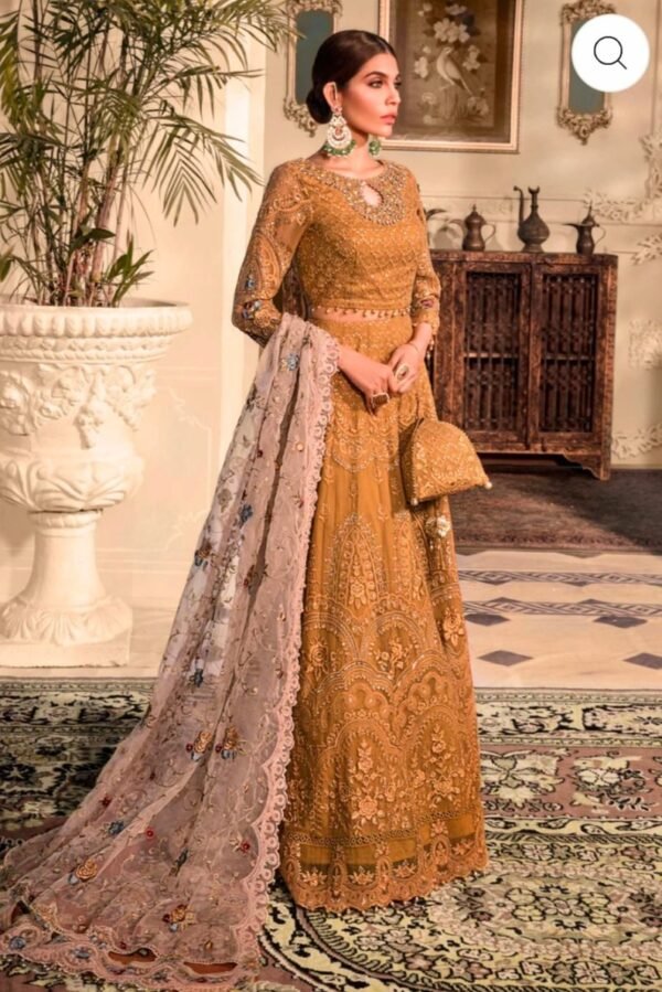 Maria B.Stitched MBROIDERED - Mustard BD-2606 - Image 9