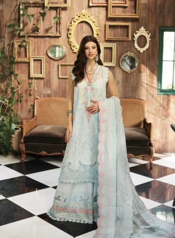 Noor By Saadia Asad Stitched NEHLL-Ice-Blue-D1 - Image 2