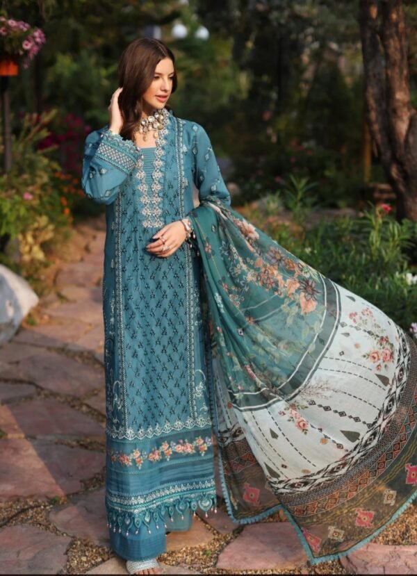 Noor By Saadia Asad Stitched NEHLL-Teal-D4 - Image 2