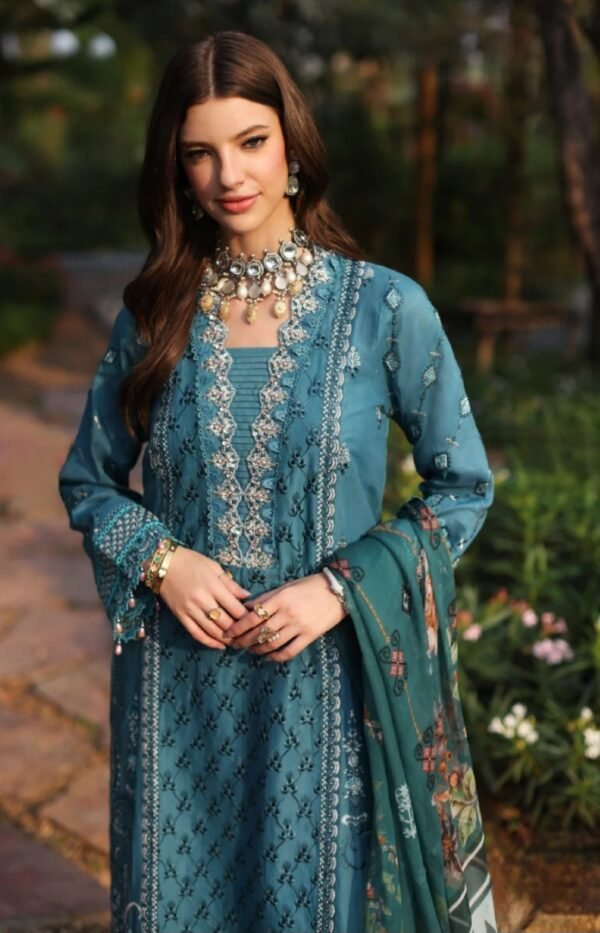Noor By Saadia Asad Stitched NEHLL-Teal-D4 - Image 4