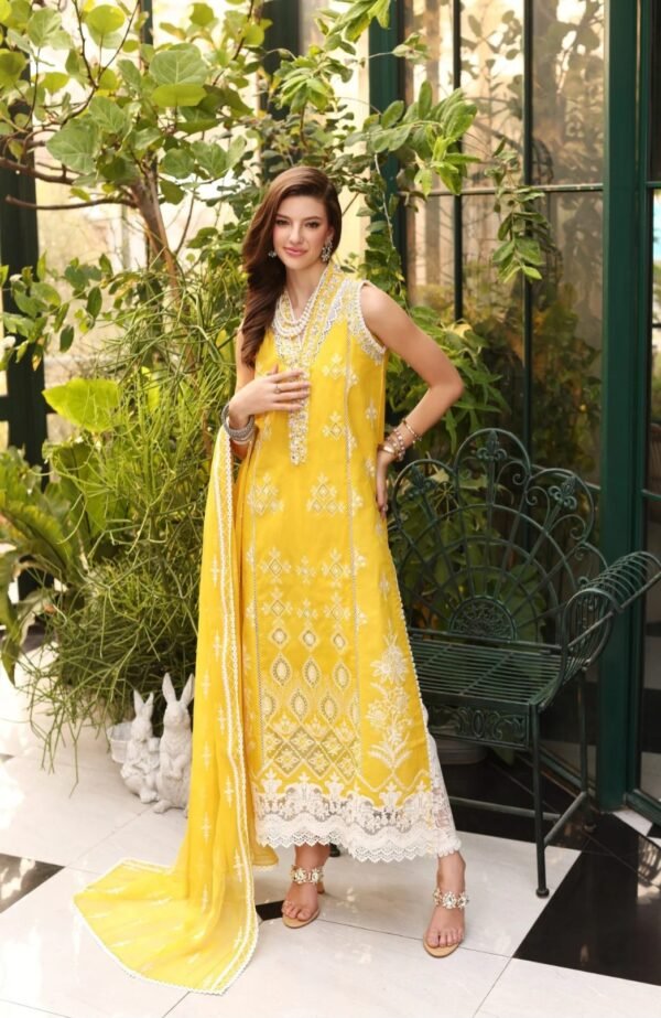 Noor By Saadia Asad Stitched NEHLL-Yellow-D8 - Image 2