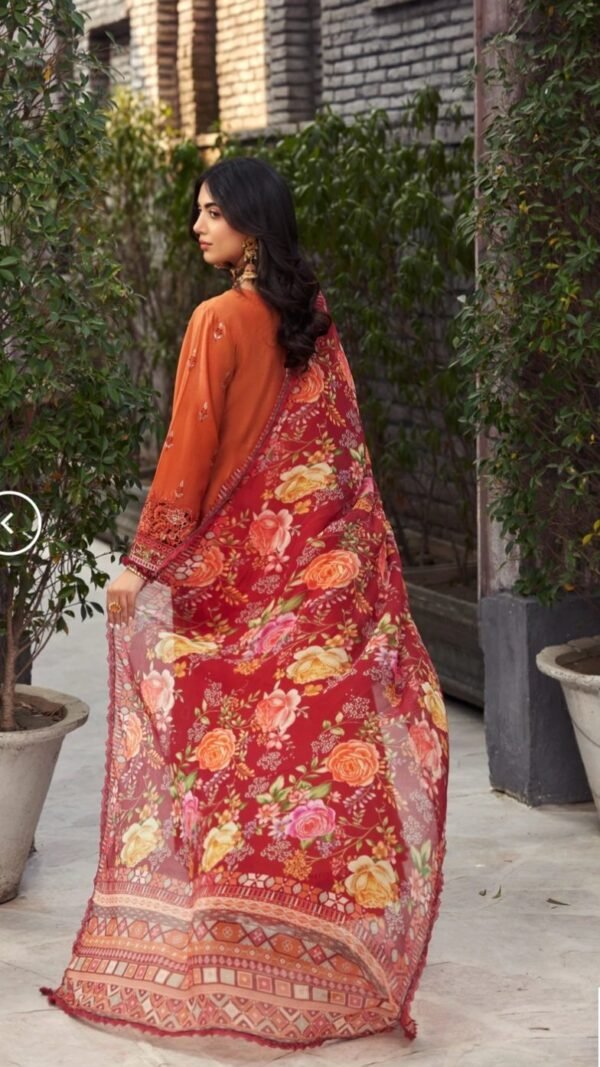 Noor By Saadia Asad Luxury Pret ELP-D3--3-Piece-Orange - Image 3