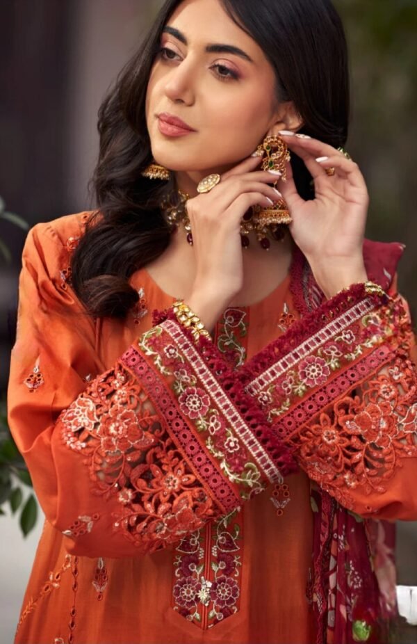 Noor By Saadia Asad Luxury Pret ELP-D3--3-Piece-Orange - Image 4