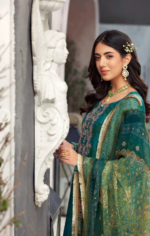 Noor By Saadia Asad Luxury Pret ELP-D4--3-Piece-Teal - Image 2
