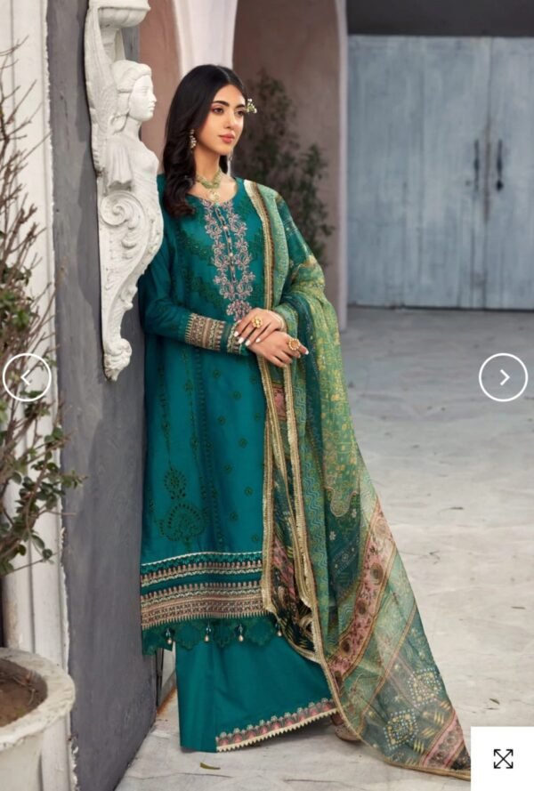 Noor By Saadia Asad Luxury Pret ELP-D4--3-Piece-Teal - Image 3