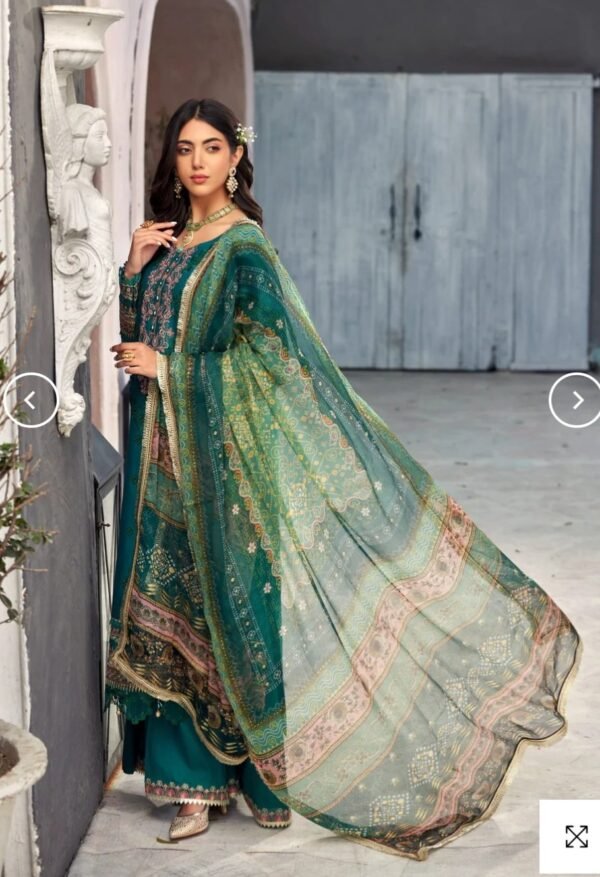 Noor By Saadia Asad Luxury Pret ELP-D4--3-Piece-Teal - Image 4