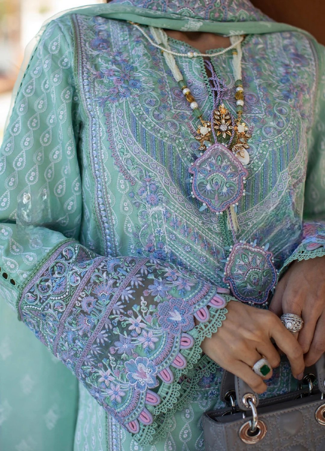 Kanwal Malik FLORA 3PC Stitched Lawn Suit - Image 3