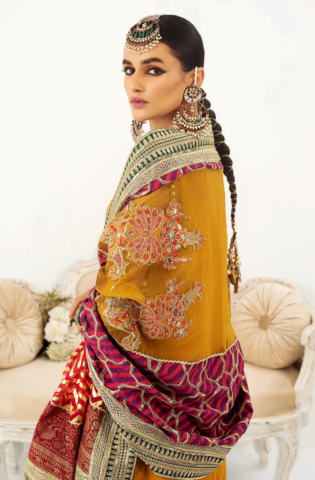 MNM 3PC Stitched Formal Dress - Sanjh (QFD-0058 - Image 4