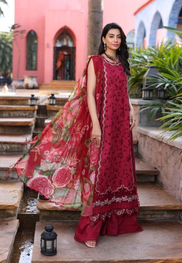 Noor Luxury Chikankari Lawn Stitched NLCL23-D3-A - Image 2