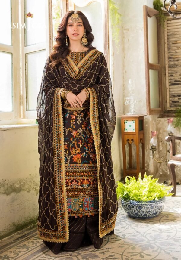 Asim Jofa Stitched Luxury Lawn AJLR-01 - Image 2