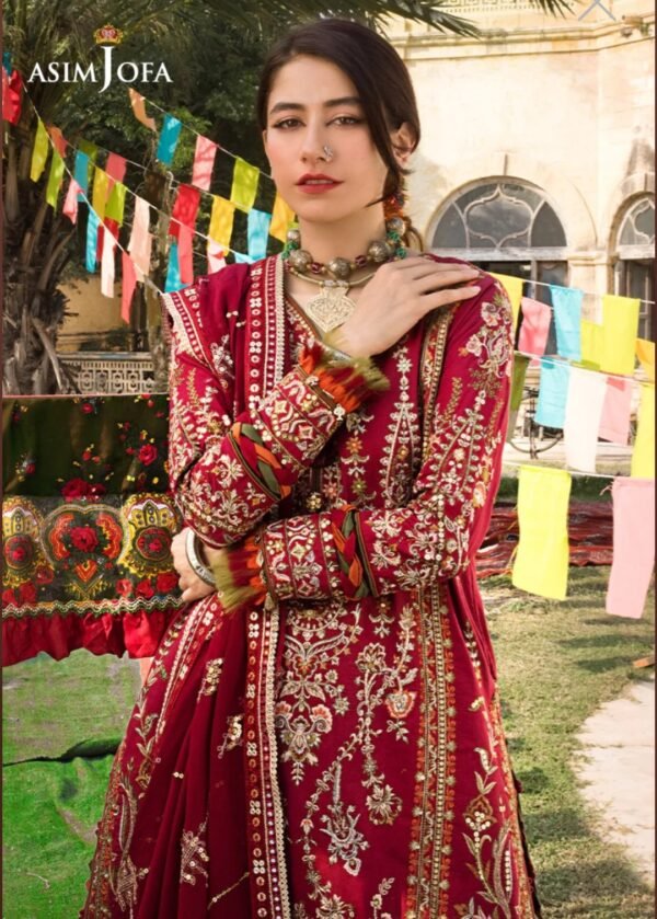 Asim Jofa Stitched Luxury Lawn AJLR-04 - Image 2