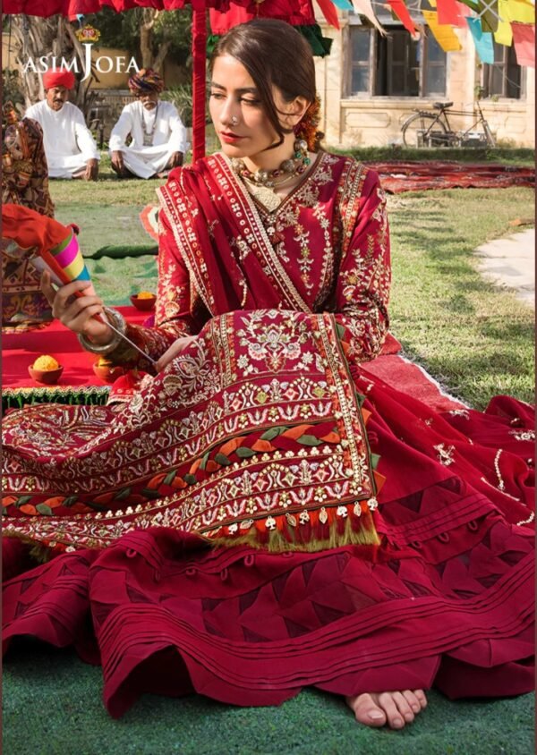 Asim Jofa Stitched Luxury Lawn AJLR-04 - Image 4