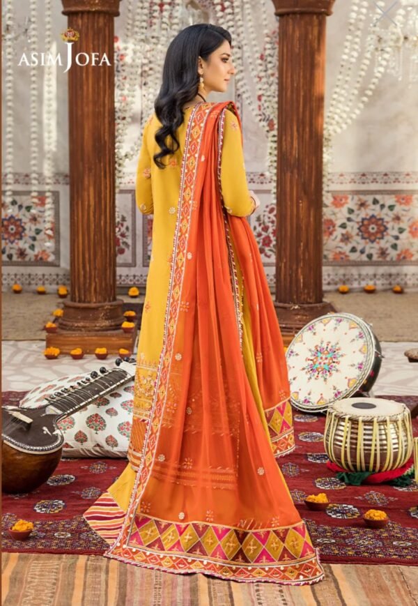 Asim Jofa Stitched Luxury Lawn AJLR-03 - Image 4