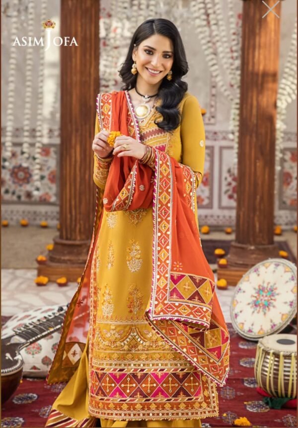 Asim Jofa Stitched Luxury Lawn AJLR-03 - Image 2
