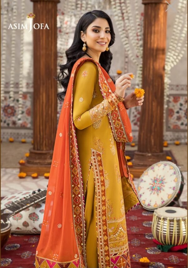 Asim Jofa Stitched Luxury Lawn AJLR-03 - Image 3