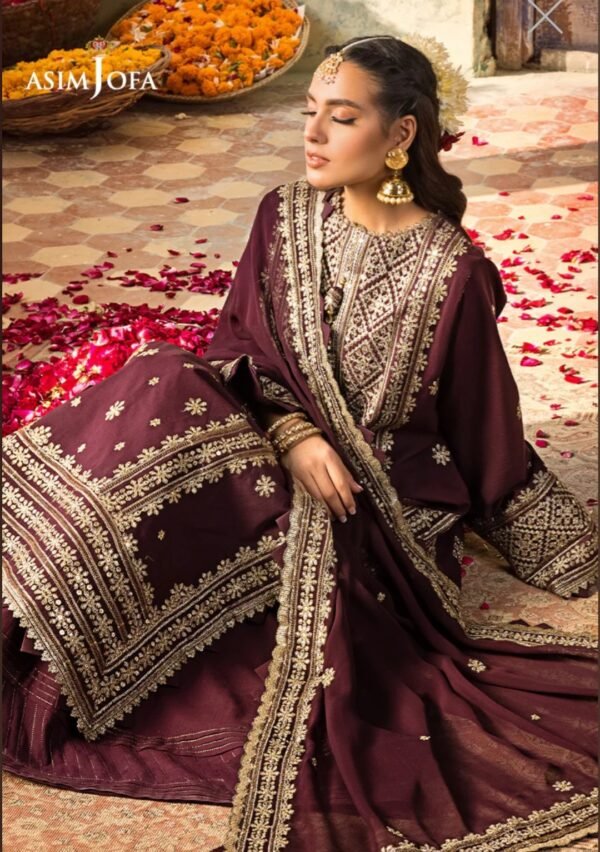 Asim Jofa Stitched Luxury Lawn AJLR-08 - Image 2