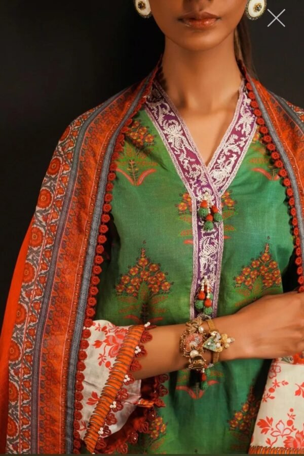 Sana Safinaz 3PC Stitched Mahay Collection H231-012A-CG - Image 4