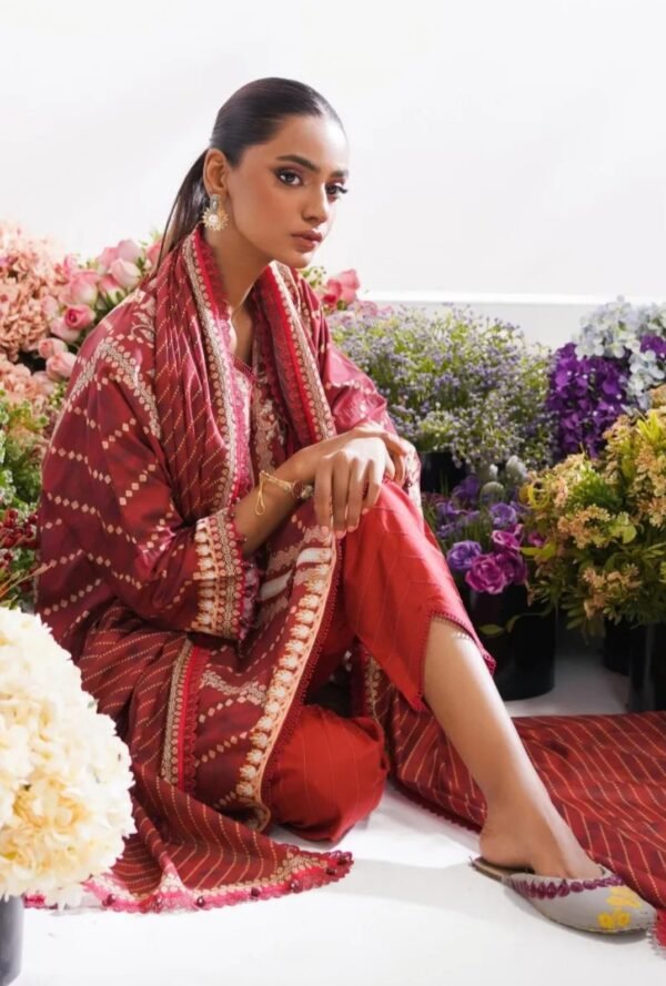 Sana Safinaz 3PC Stitched Mahay Collection H231-013A-CG - Image 3