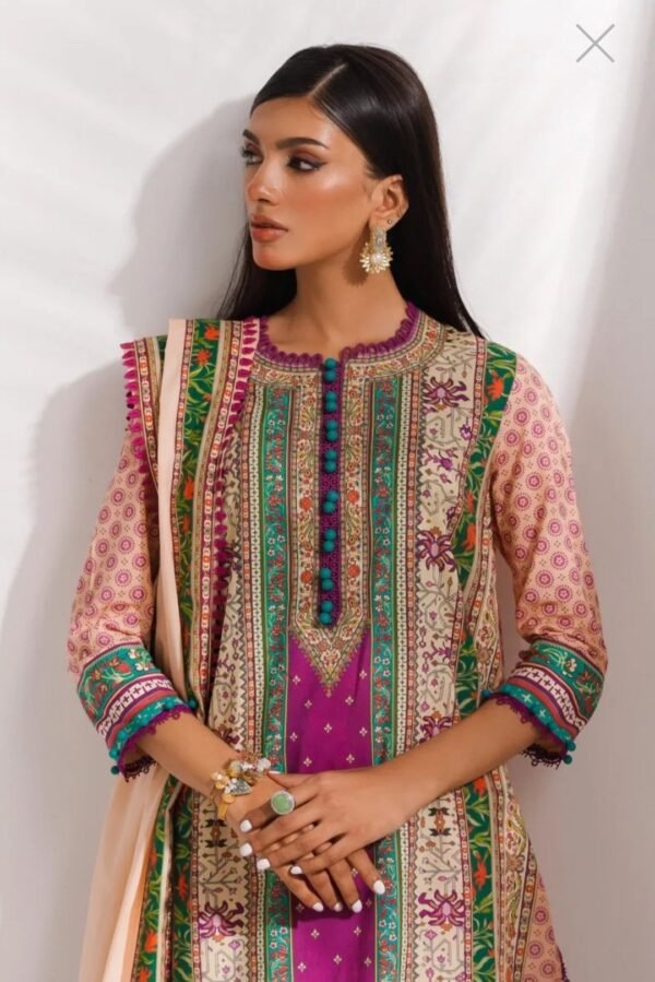 Sana Safinaz 3PC Stitched Mahay Collection H231-018B-AG - Image 2