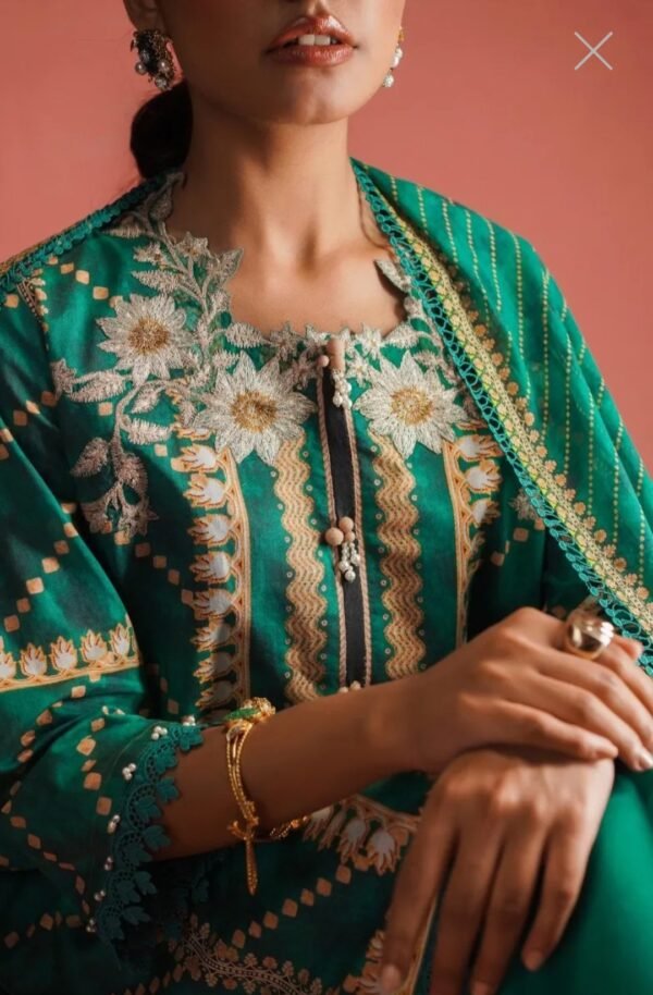 Sana Safinaz 3PC Stitched Mahay Collection H231-013B-CG - Image 2